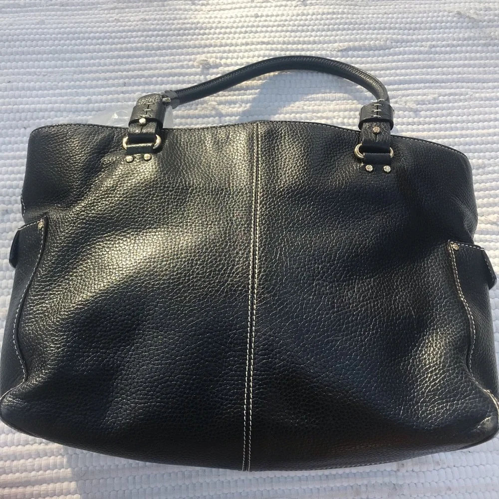 Kate Spade Pebble Leather Satchel Large Black Shoulder Work Bag